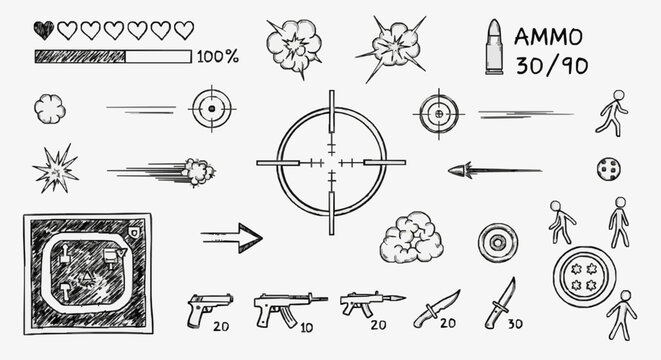 Military Ammo and Weaponry Concept Art.
