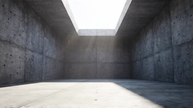 Minimalist Architectural Concrete Vault with Skylight Highlighting Modern Structural Integrity