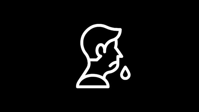 Icon of a person with a runny nose and dripping snot, representing illness or allergies