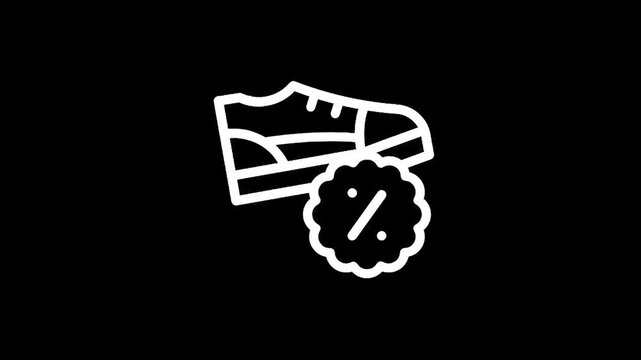 Sneaker sale icon with percentage symbol, representing discount and special offer
