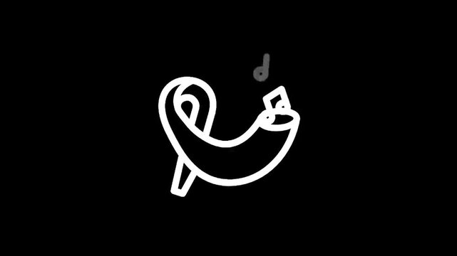 Simple line art of a ribbon tied into a bow with a musical note above it