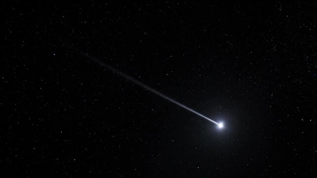 Meteor streaking across the night sky, starry sky meteor streaking across the night sky