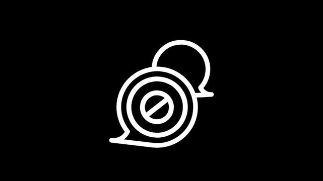 Icon representing blocked communication or a silenced conversation with a prohibition sign