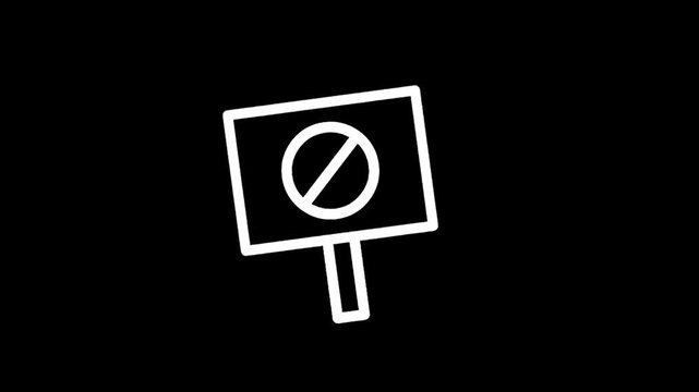Protest sign with a prohibition symbol, representing a ban or restriction