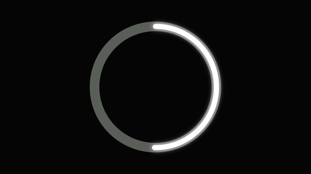 Glowing Circular Progress Ring Animation on Black Background | Modern Loading Indicator | 4K Motion Graphics