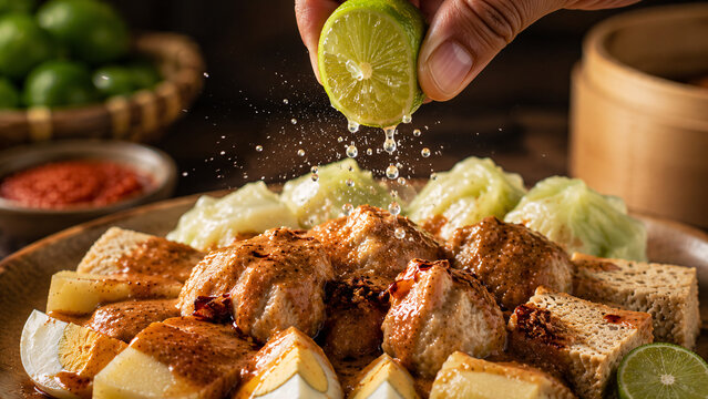 Traditional Indonesian West Java siomay dish