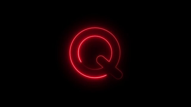 Glowing neon letter animation with red light effect alphabet typography Luminous Font, Digital Text, Signage, Branding, Motion Graphics..