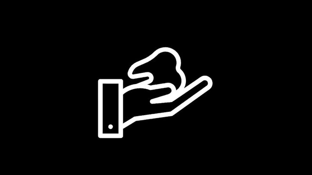 Icon of a hand holding a tooth, symbolizing dental care and oral hygiene