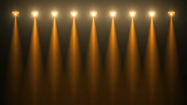 Dramatic Golden Spotlight Beams for Stage Lighting Effects