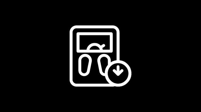 Weight scale icon with downward arrow indicating weight loss or reduction