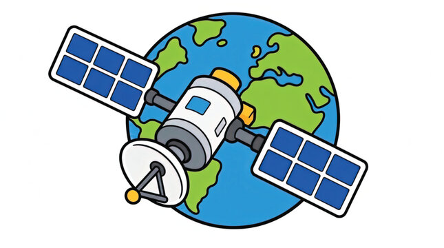 Global Navigation Satellite System (GNSS) with World Globe - Technology and Connectivity