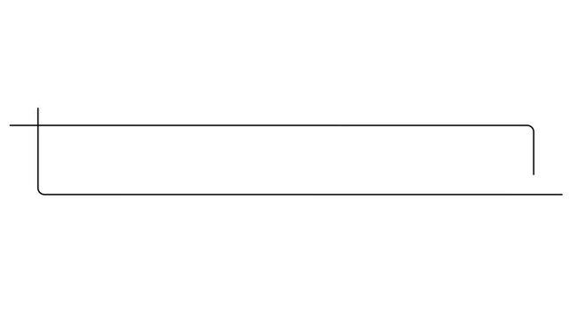 Continuous Black One Line Drawing Animation Forming Rectangle Box Frame Border Shape Isolated on White Background for Minimalist UI Lower Third Title Overlay Graphic Element