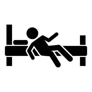 Falling from bed warning icon
