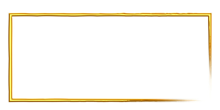 Golden Rectangle Frame Isolated on Transparent Background

