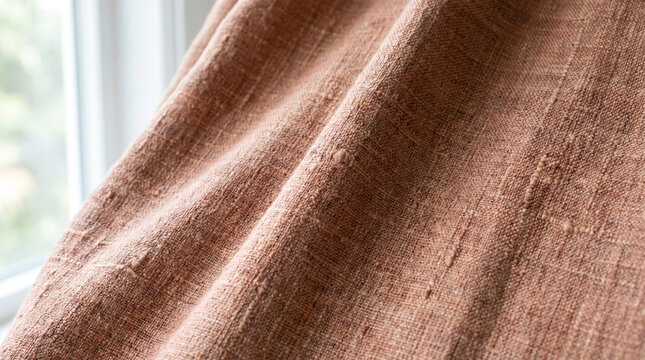 Naturally Dyed Linen Fabric With Visible Slub Weave