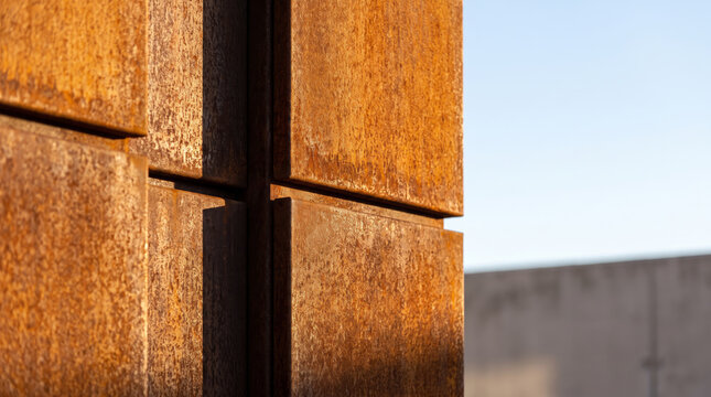 Weathered Corten Steel Facade With Rich Rust Patina