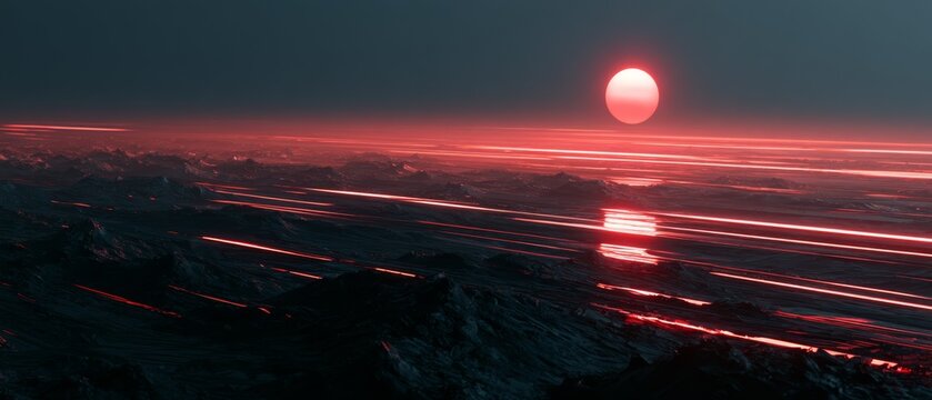 Alien Desert of Black Mirrors Beneath a Dying Red Supergiant