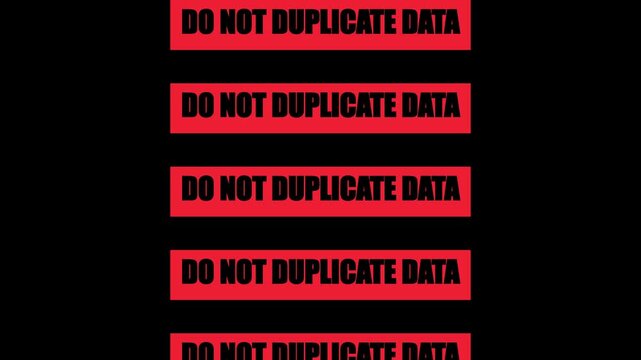 Do not duplicate data warning sign animation, digital security and copyright protection motion 4k