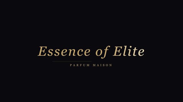 Essence of elite parfum maison luxury branding title card for high-end fashion and beauty advertising animation 4k