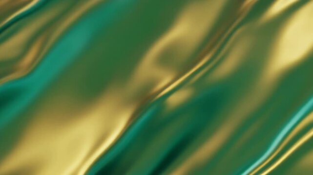 Abstract Gold Foil Texture Motion Background in Green and Cyan