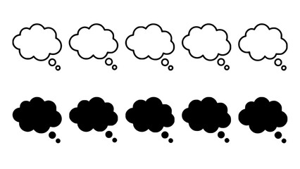 Obraz premium Set of black and white thought bubble icons for creative design projects