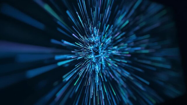 Technological blue particle light background, blue particle explosion special effect