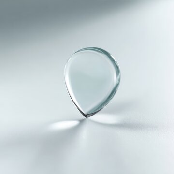 glass location pin icon translucent navigation marker 3d render