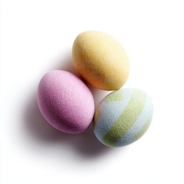 handmade colorful easter eggs isolated on white background