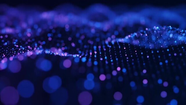 Blue particle light effect dynamic background, blue particle fluctuation background
