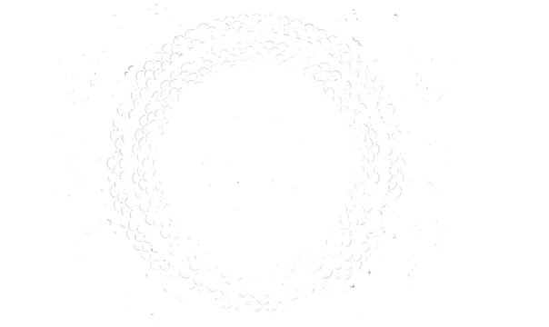 Abstract minimal black line circle ornament vector illustration isolated on white background with stipple dot texture particles for modern geometric card border design