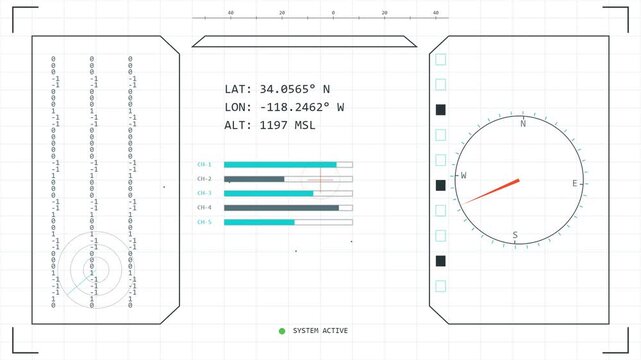 Modern digital interface showing real time telemetry and flight data