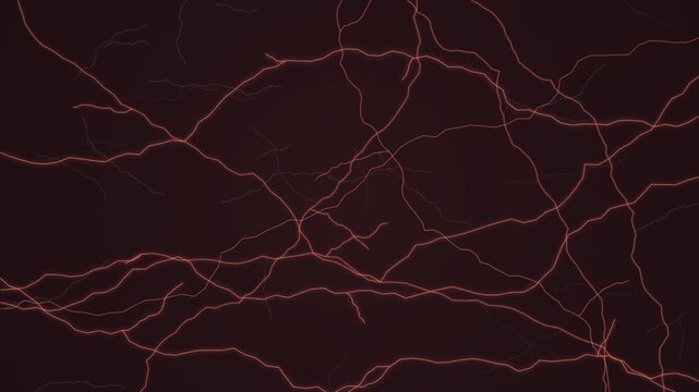 Red Electric Lightning Bolts Flickering on Dark Sky Seamless Loop Background 4k video