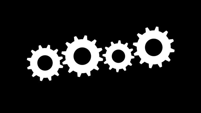 gears on black background animation icon, video 4k
setting cogwheel configuration tool operating system, 