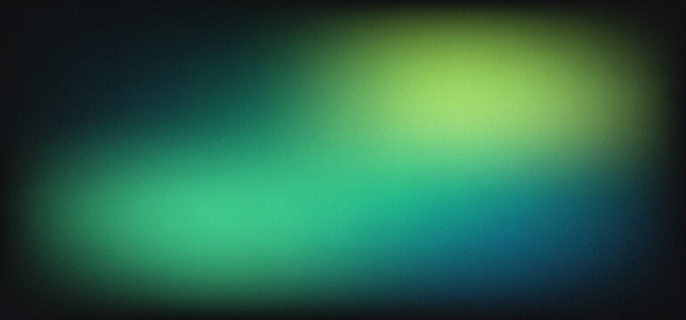 Abstract grain texture background with soft teal and lime green gradient light effect