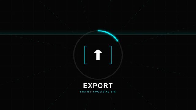 Digital Data Export Progress Loading Animation