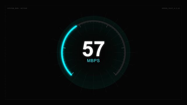 Digital Speed Test Gauge UI Loading Animation