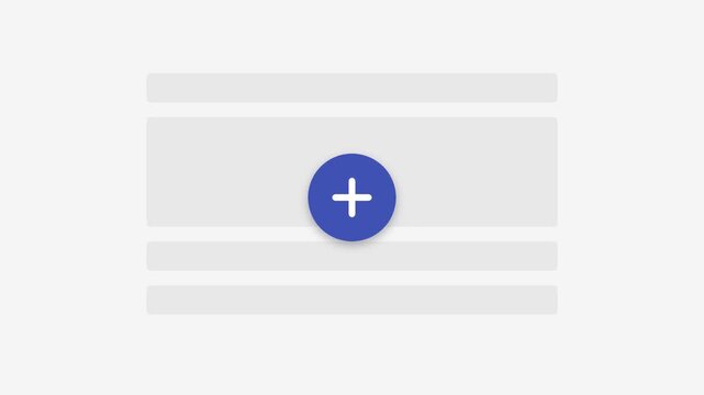 Minimalist UI Animation of a Blue Plus Icon Transforming into a Green Checkmark Success Symbol