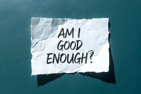 Am I Good Enough Torn Paper Mental Health Concept