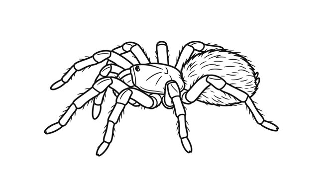Large tarantula spider line art coloring page.