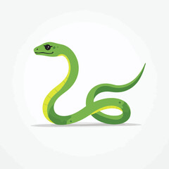 Obraz premium Green Serpent Vector Icon Isolated
