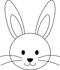 Cute bunny head line art illustration with long ears. © Nadim Graphic Art