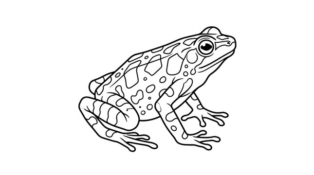 Spotted frog line art illustration.