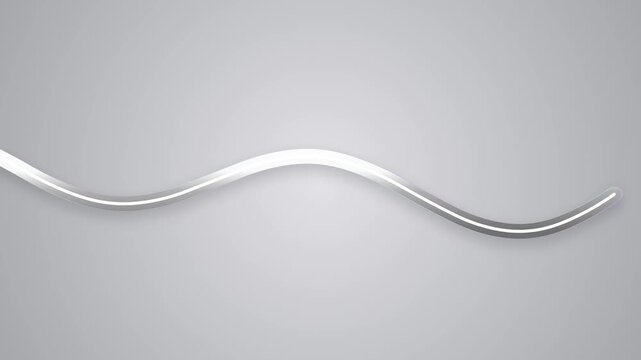 Minimalist silver curved line abstract design on neutral gradient background