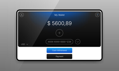 Fototapeta premium Digital wallet application user interface design template