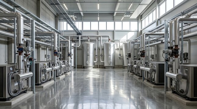 Utility room with industrial air conditioning and liquid cooling infrastructure