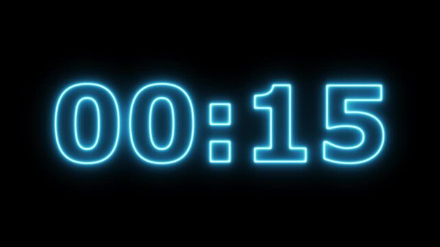Glowing neon 20-0 second countdown animation timer, Dynamic 20 second Countdown Animation Engaging Timer Visuals for Events 4k video