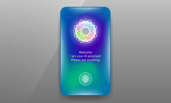 Mobile AI assistant voice chat user interface design template