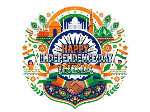 Happy Independence Day India: Iconic Landmarks & Tricolor Design