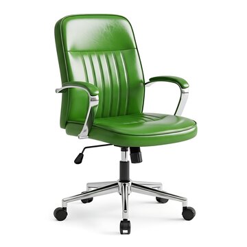 Modern green office chair with adjustable armrests and five-star base