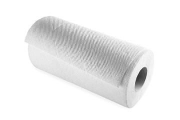 Fototapeta premium Cleaning paper towel roll isolated on white background